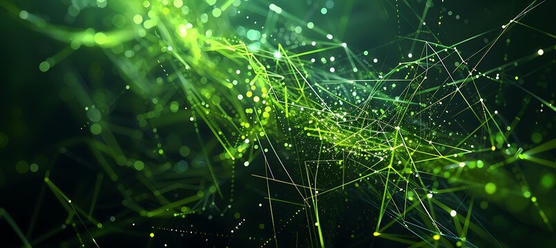 Innovative Cyber Security Concept on Green Digital Grid &ndash; High-Tech Visual Background for Creative Design Resources