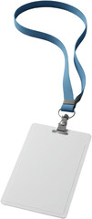 Blank ID badge with blue strap for professional use  