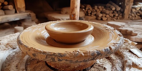 clay on pottery wheel - pottery and ceramics crafting class
