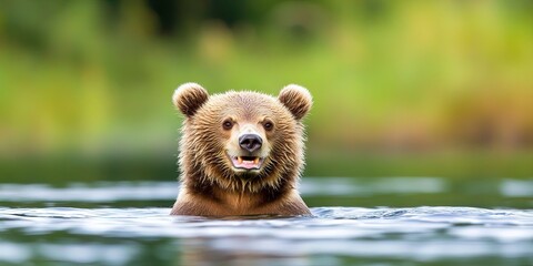 Obraz premium photo of happy brown bear smiling 