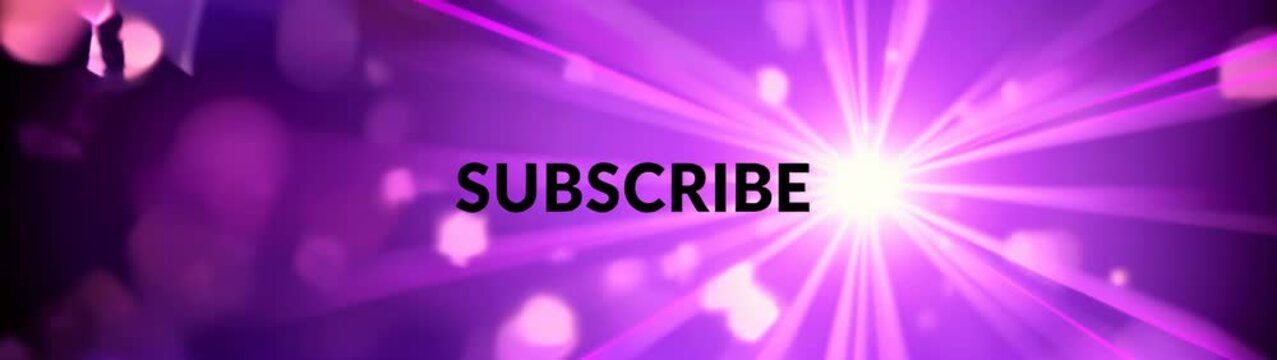 text Subscribe , Purple background with a light shining through it