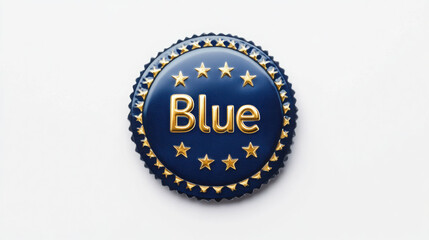 Naklejka premium Exclusive Access: Blue VIP Badge on White Background