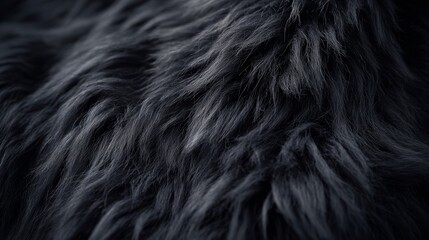 Luxurious black fur texture