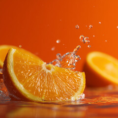 Fresh orange and water drop