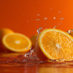Fresh orange and water drop