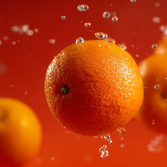 Fresh orange and water drop