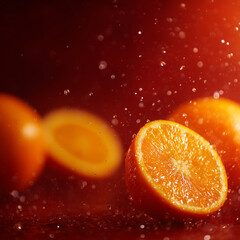 Fresh orange and water drop