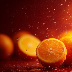 Fresh orange and water drop