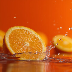 Fresh orange and water drop