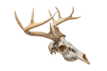 PNG Deer skull with antlers on black background