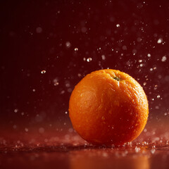 Fresh orange and water drop