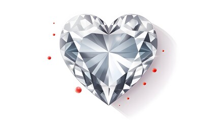 Fototapeta premium Colorful Heart and Diamonds Cartoon Vector Illustration for Design Projects