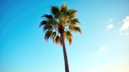 palm tree on blue sky