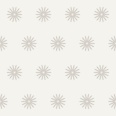 Obraz premium Outline Star Isolated on Beige Seamless Pattern background. Elegant Vintage Aesthetic Boho Textile Print. Wrapping Paper Design. baby Nursery Wallpaper. Vintage Clothing Textile Fabric Design. 