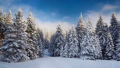 Obraz premium spruce forest in the snow