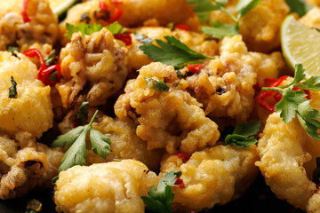 Salt and Pepper Cuttlefish. Crispy fried cuttlefish. Mediterranean food