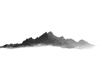 PNG Monochrome mountain range silhouette against black background