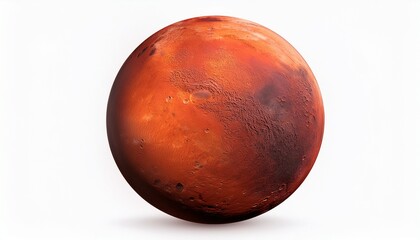 planet mars the red planet isolated on white background