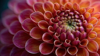   A close-up of a pink and yellow flower's center, featuring a green core