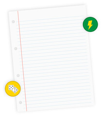 blank note paper with pin
