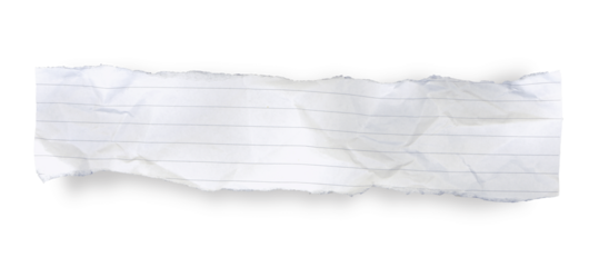 piece of torn blank note paper
