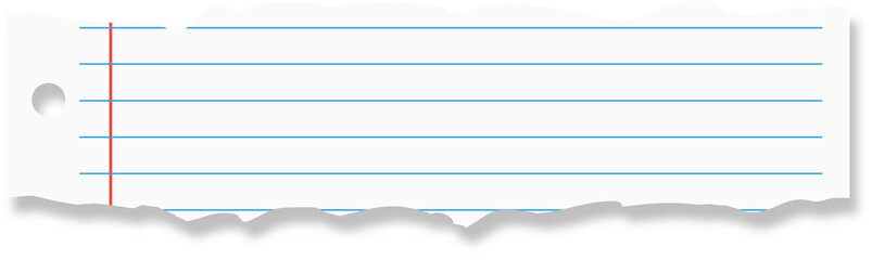 piece of torn blank note paper