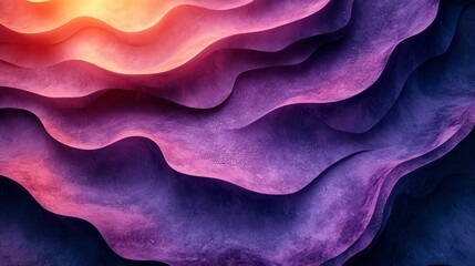 Textured waves flow. Top color transition from golden to pink and purplish hues for beautiful gradient