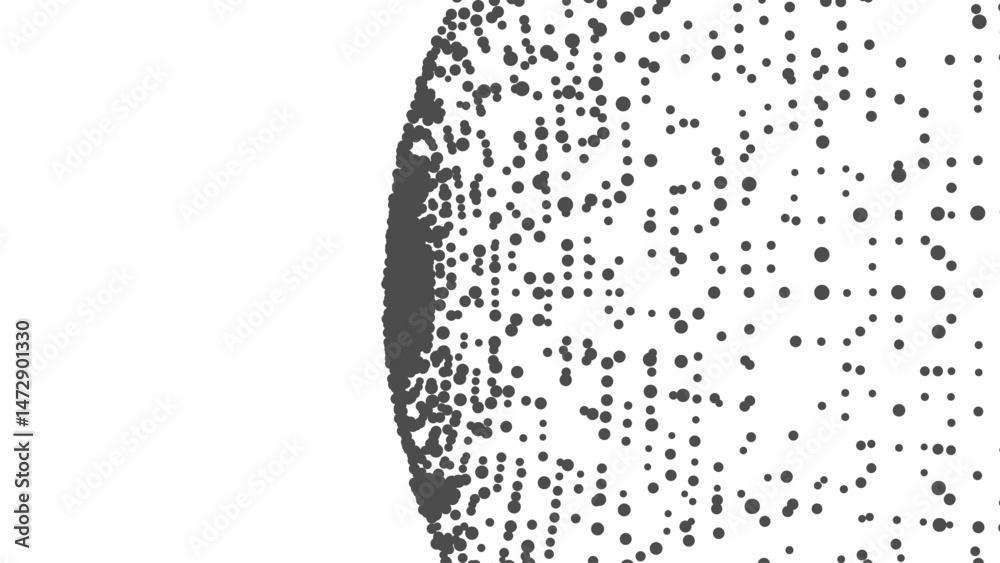 Aufkleber Technology background with copy space. Abstract sphere. Dots connected by lines. Minimalist mesh. Abstract polygonal shape.