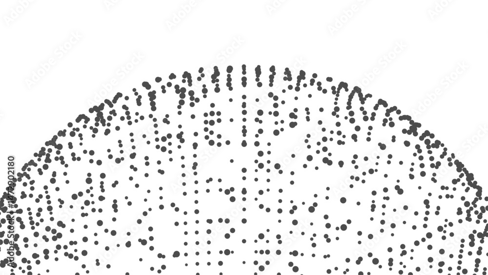 Poster Technology background with copy space. Abstract sphere. Dots connected by lines. Minimalist mesh. Abstract polygonal shape.