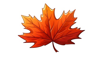 Fototapeta premium Detailed Cartoon Maple Leaf Vector Illustration for Graphic Design Projects