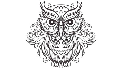 Obraz premium Detailed Owl Cartoon Vector Illustration for Creative Designs