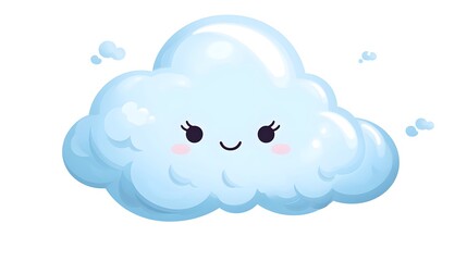 Kawaii Cute Tender Cloud Weather Cartoon Vector Illustration for Designs