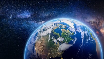Fototapeta premium planet earth in galaxy space
