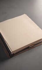 Fototapeta premium Open photo album showcasing empty pages, ideal for customization , graphic, shot, illustration