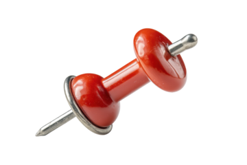 PNG Close-up of red pushpin isolated on black background