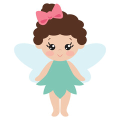 Cute little  garden fairy  vector cartoon illustration