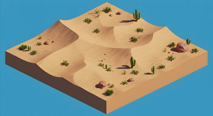 Isometric Of Desert Landscape