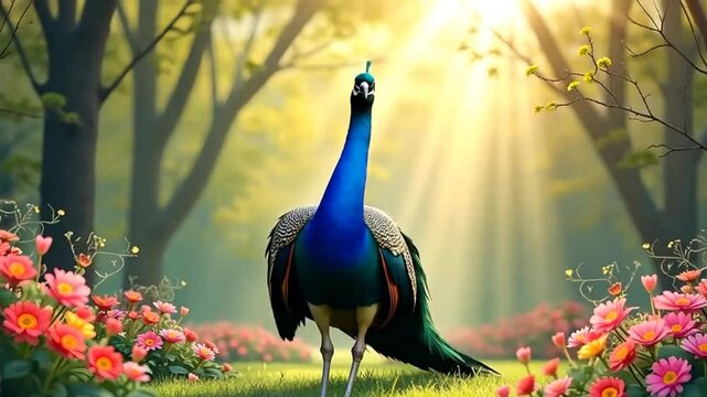 "Peacock Feather Close Up - 4K Stock Video"