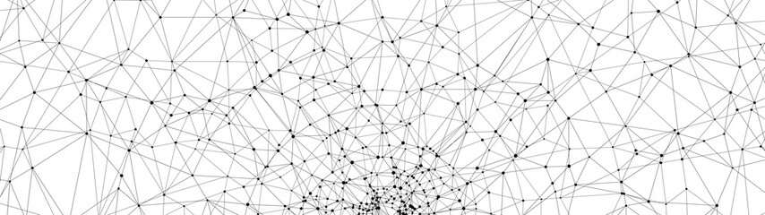 Fototapeta premium Technology abstract background. Dots connected by lines. Minimalist mesh backdrop. Abstract polygonal radial shape. Plexus circles.