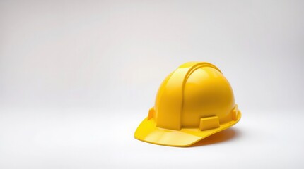 A yellow hard hat rests on a plain background, symbolizing safety and protection in various industries.