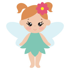 Cute little  garden fairy  vector cartoon illustration