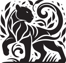 Tiger silhouettes icon logo
