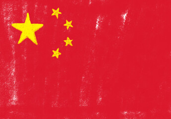 flag of china drawing with a crayon