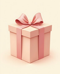 Obraz premium Elegant Gift Box with Soft Bow and Minimalist Design