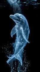 Glowing dolphin underwater image