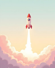 Fototapeta premium Pastel Rocket Launch