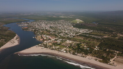 Fototapeta premium Eclipse en san blas nayarit mexico