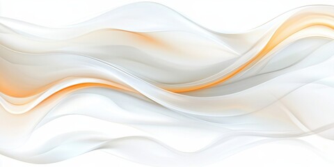Obraz premium Abstract wave background with dynamic fluid shapes in white and orange tones, perfect for modern and stylish design concepts.