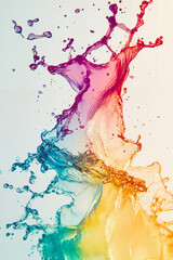 Naklejka premium Colorful water splash against a light background 