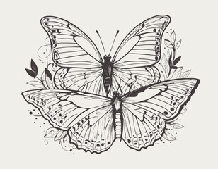 Butterflies t shirt design, vector graphic, typographic poster or tshirts street wear and Urban style